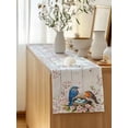 thumbnail image 5 of Table Runner 70 Inches Long for Kitchen Dining, Birds Floral Dresser Scarf Farmhouse, Dining Table Decorations for Wedding/Parties, Farmhouse Country Pink Flower Leaf Wood Grain 13 x 70 In, 5 of 8
