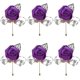 thumbnail image 2 of Granjero Gordo Rosa de boda hecha a mano de 6 piezas con cofre de alfileres, utilizada para decoración de fiestas de bodas (morado), 2 of 5