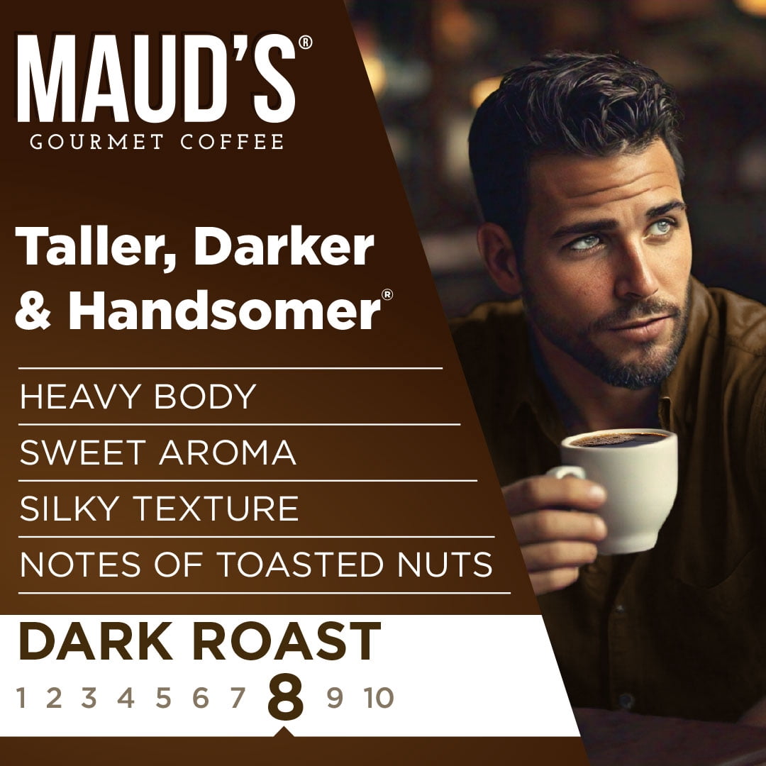 Maud's Organic Dark Roast Coffee Pods, 50 ct, Fair Trade & Single Origin Single Serve Pods – 100% Arabica Coffee, Compatible with Keurig K Cups Maker