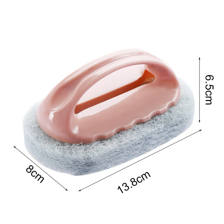 Kitchen Sponge Cleaning Sponge with Plastic Handle, Magic Decontamination Cleaning Brush and Dishwashing Brush, Suitable for Tableware, Non-Stick