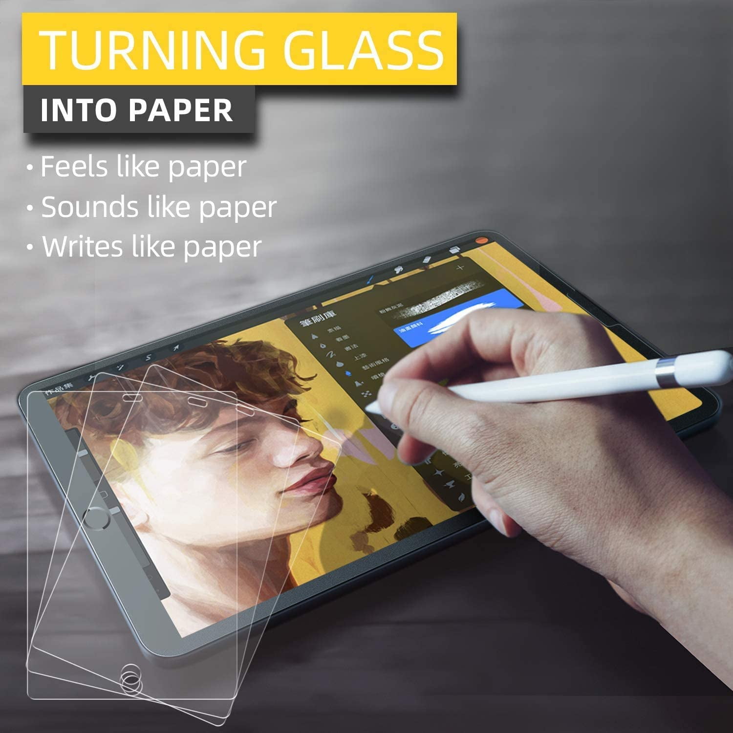 FHDFHD Like Paper Screen Protector for iPad pro 12.9 Inch(2015/2017 Model, 1st/2nd Gen),Drawing Writing Like Paper, Anti Glare Scratch Resistant Matte PET Film,Compatible with apple pencil (2 Pack)
