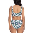 thumbnail image 3 of Kdxio Cute Rabbit Easter Print Women's 2 Piece High Waisted Wrap Spaghetti Strap Summer Swimsuit Bikini Set-Small, 3 of 7
