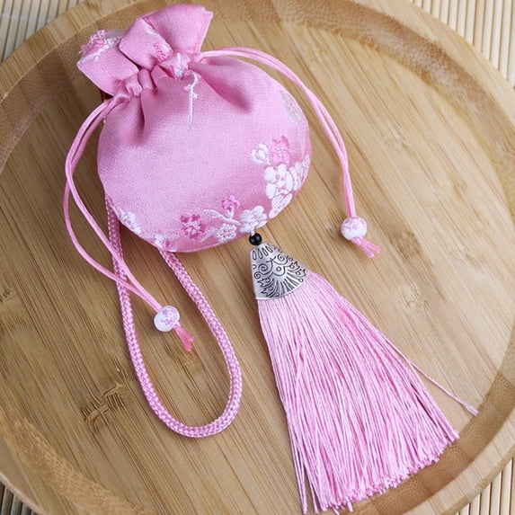 Solid Color Fashion Brocade Jewelry Packaging Small Pouch Graduation Gift Bedroom Decoration Chinese Style Sachet Dragon Boat Festival Bag Jewelry Storage Bag Women Sachet PINK