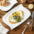 thumbnail image 3 of MALACASA, Series Elvira, 2-Piece Porcelain Rectangular Plate Dinnerware Set, Ivory White Dinner Set, (11”, 13.25”), 3 of 6