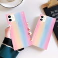 thumbnail image 3 of Compatible avec Étui iPhone, Étui Carrée Colorée Scintillante Arc-en-Ciel en Silicone Souple Antichoc Design Iridescent pour Filles Femmes (iPhone 12proMAX, Rose), 3 of 7