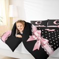 thumbnail image 3 of Manfei Personalized Letter C Twin Comforter Sets,Pink Bow Bedding Set,Black Reversible,2-Piece,1 Comforter and 1 Pillowcase, 3 of 7