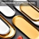thumbnail image 3 of Plato de postre, plato de cena, plato de acero inoxidable dorado/plateado, plato de elipse de Metal Abody Dorado/Pequeña, 3 of 7