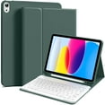 thumbnail image 1 of Magnetic Detachable Bluetooth Keyboard Case with 3 Viewing Angles, Pencil Holder & Full Protection - Compatible with iPad 10th Gen 10.9" 2022 (A2696/A2757/A2777) - Dark Green Folio Cover with, 1 of 5