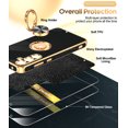 thumbnail image 3 of LeYi for Samsung Galaxy A35 5G Case: with Tempered Glass Screen Protector [2 Pack] 360° Rotatable Ring Holder Magnetic Kickstand, Plating Rose Gold Edge Samsung A35 5G Case, Black, 3 of 8