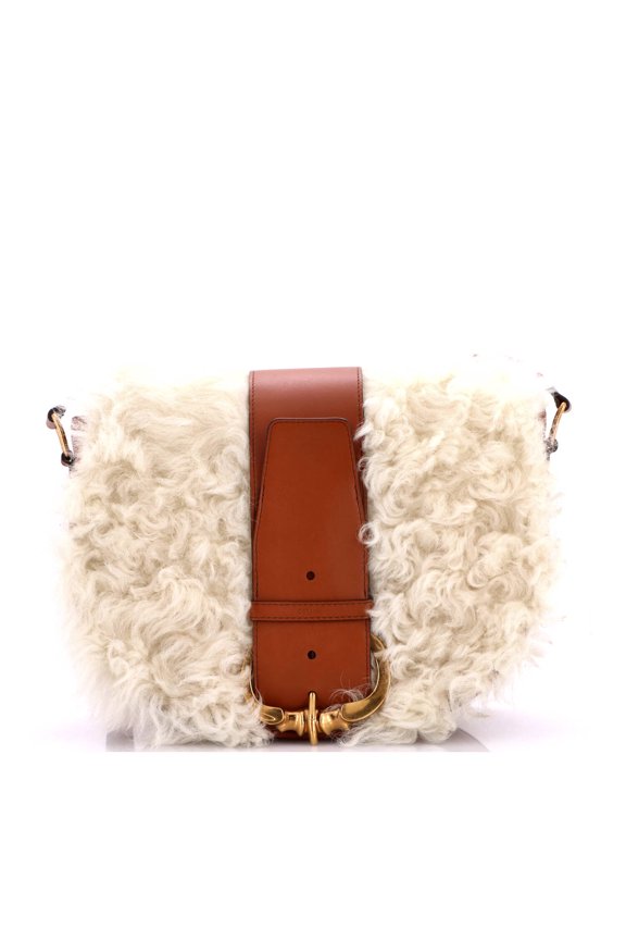 Pre-Owned Camarat Fringe Crossbody Bag Shearling with Leather Medium By Rebag