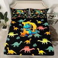 thumbnail image 2 of Manfei Personalized Letter D Full Size Sheets,Monogrammed Theme Bed Sheets,Cartoon Dinosaur Sheet Sets,Ultra Soft Bedroom Decor,4-Piece, 2 of 7