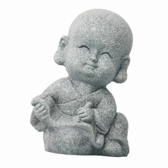 Paquete de 2 a 6 estatuas clásicas de Buda de resina, coleccionables, para escritorio, exteriores y automóviles. 2 piezas