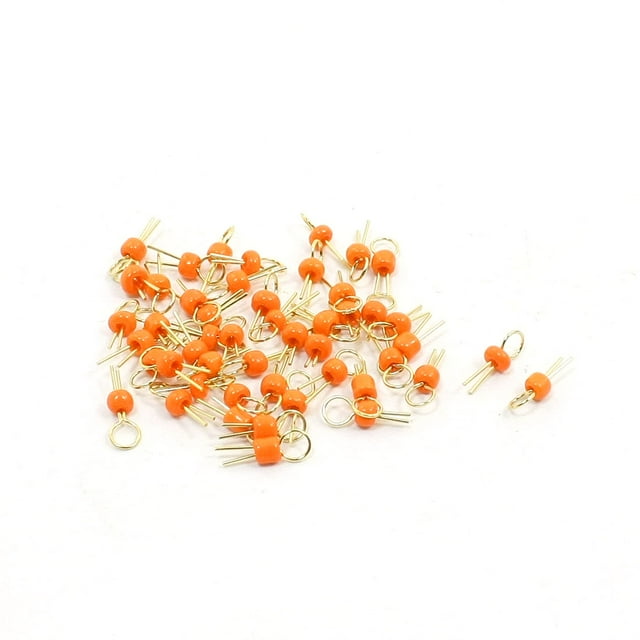 50 x Pin de Prueba PCB de Cobre Dorado Cerámico Naranja