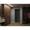 thumbnail image 4 of Front Exterior Prehung Steel Door / Ronex 1033 Teak / Top Exterior Window Sidelite / Entry Metal Modern Painted W36" x H80+16" Left hand Inswing, 4 of 6