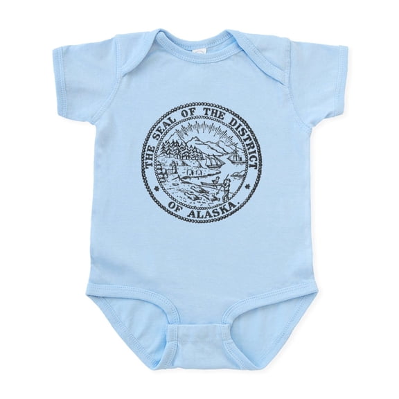 CafePress - Vintage Alaska State Seal Body Suit - Baby Light Bodysuit, Size Newborn - 24 Months