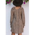 thumbnail image 3 of ABPHQTO Vestido de mujer con escote en V y ribete de volantes de leopardo caqui, 3 of 5