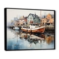 thumbnail image 2 of Designart "Reflective Moments at the Harbor Port V" Nautical & Beach Floater Framed Canvas Print, 2 of 7
