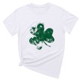 thumbnail image 3 of T-shirts de la Saint-Patrick pour Femmes, Col Rond, Manches Courtes, Imprimé Arbre de Noël, 3 of 4