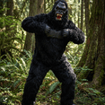 thumbnail image 2 of BMYJ Gorilla Themed Plush Jumpsuit with Head Cover, Realistic Animal Themed Outfit for Boys Girls, Fuzzy Jumpsuit for Holiday Dress Up Events (Black, 9-10 Years), 2 of 5