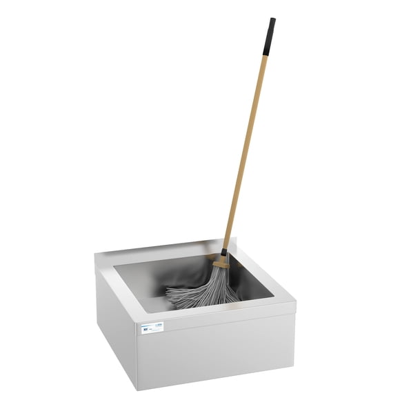 Koolmore 24x24x13 Stainless Steel Floor Mop Sink with Deep Basin in Silver