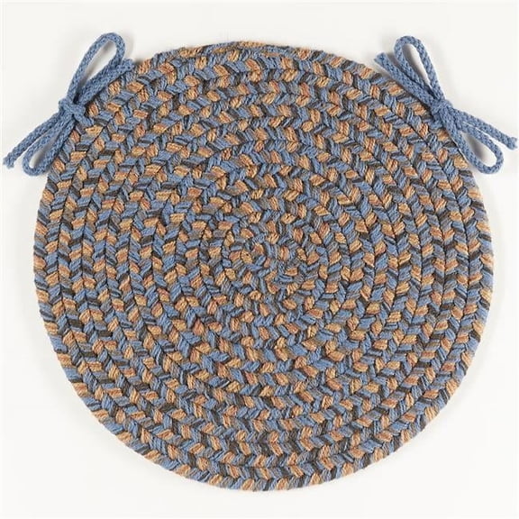 Rhody Rug CD96A015X015 15 in. Camden Tweed Chair Pad, Denim Blue