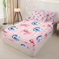 thumbnail image 2 of Manfei Cute Coquette Bowknot Zipper Full Size Comforter Sets with Fitted Sheet and 2 Pillowcases,Modern Volleyball Zipper Bedding Set,Pink Reversible,4 Pieces, 2 of 7