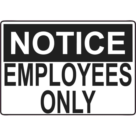 5in x 3.5in Notice Employees Only Sticker Vinyl Door Wall Sign S