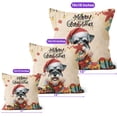 thumbnail image 4 of Merry Christmas Santa Schnauzer Scarf Twinkling Lights Xmas Holiday Pillow Cushion Double Sided Miniature Schnauzer Dog Lover Throw Pillow - 00022, 4 of 4