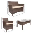 thumbnail image 6 of Lacoo 4 Pieces Outdoor Patio Furniture PE Rattan Wicker Table and Chairs Set Bars with Cushioned Tempered Glass, Beige Cushion, 6 of 8