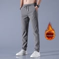 thumbnail image 3 of Camisa de otoño e invierno, pantalones con forro polar Black Label, pantalones de negocios ligeros y gruesos de estilo coreano para hombre de talla grande, 3 of 5