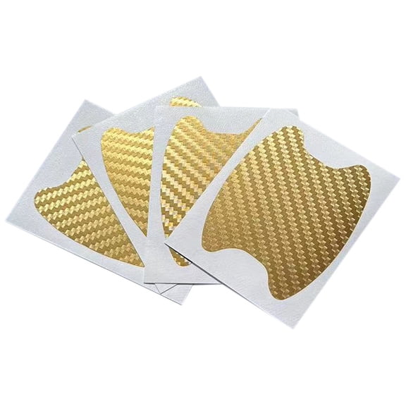 Car Door Handle Scratch Protector | Gold Carbon Fiber Car Accessories | Paint Protection Film for Automotive Exterior Accessories 4 Pack