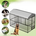 thumbnail image 3 of EuKer Outdoor Dog Kennel with Roof, 8x4x6 ft Heavy-Duty Dog Cage W/Safety Locks & Stainless Steel Bowls for Garden, Backyard, 3 of 7