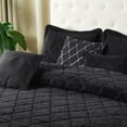 thumbnail image 3 of Home Soft Things 7 Piece Ogee Faux Fur Embroidery Bedspread Set - Black - Queen (90" x 90"), 3 of 8