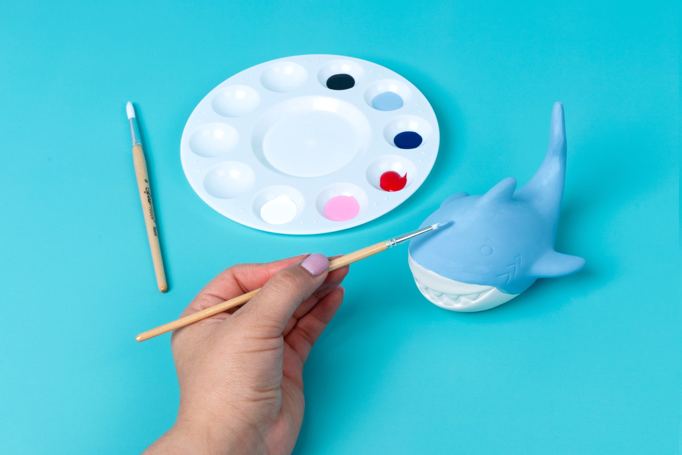 (3 pack) Hello Hobby Ceramic Paintable Figurine Shark, 5.75" x 3.85" x 3.85"  White Craft Base, New