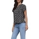 thumbnail image 4 of Blusas casuales para mujeres, manga corta, cuello en V, bordado de ojales, blusa elegante, XS, negra, 4 of 6