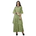 thumbnail image 3 of Moomaya Printed High Low Crop Top Kurti Palazzo Set Ethnic Indian Clothing Set For Womens, 3 of 8