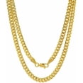 thumbnail image 2 of 14K Gold Miami Cuban Link Chain Men - 1.85mm 2.15mm 2.85mm 3.85mm 4.4mm 5.35mm Diamond Cut Thick Cuban Curb Chain - Yellow Real Gold Necklaces For Women with Lobster Clasp 16" 18" 20" 22" 24", 2 of 6