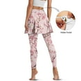 thumbnail image 3 of FUIALDOLG Pink Cherry Blossom Butterfly Skirted Leggings for Women Athletic Skirt with Leggings Yoga Pants Sport Full Length Pants Tennis Clothing,Size M, 3 of 7