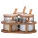 thumbnail image 1 of Dinheiro Juego de 3 cajas de condimentos, recipiente de almacenamiento de azúcar y sal con tapa de bambú, cuchara y bandeja, botes de especias para suministros de cocina, tarros de vidrio para, 1 of 7