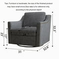 thumbnail image 6 of Swivel Accent Chair, LEGAHOME 360° Swivel Chair with Nailhead Decor and Metal Base, Rotating Barrel Armchair Living Room Chairs, Linen Upholstered Material, 24in Wide Seat, Dark Gray, 6 of 6
