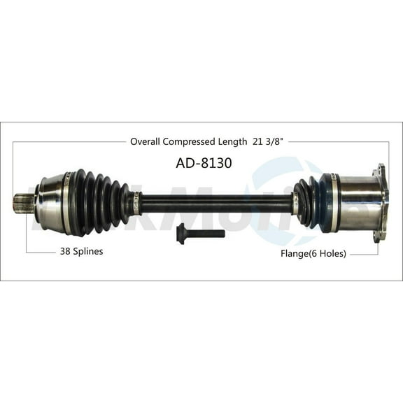 CV Axle Shaft Fits select: 2007-2010 AUDI A8, 2006-2011 AUDI A6
