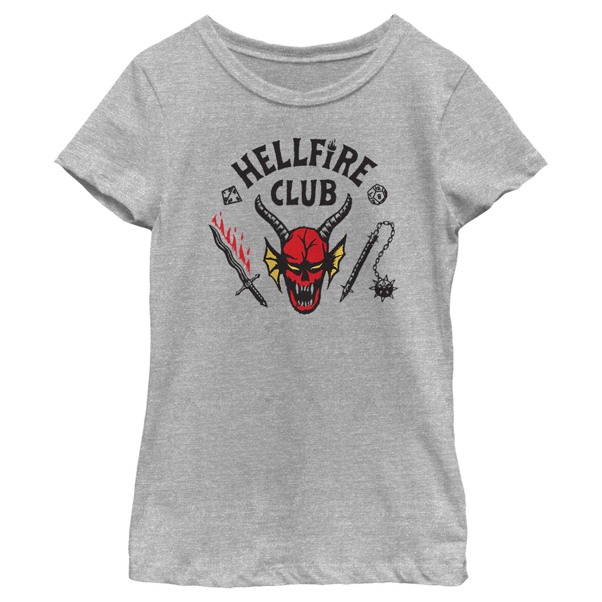 Girl's Stranger Things Welcome to the Hellfire Club  Graphic Tee Athletic Heather X Small