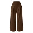thumbnail image 5 of Lumtrix Women Linen Palazzo Pants Summer Boho Wide Leg Smocked High Waist Casual Lounge Pant 2026 Beach Travel Vacation Clothes Coffee 2XL, 5 of 5