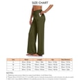 thumbnail image 5 of Pantalones de pierna ancha Bolsillos en la cintura con cordón elástico Pantalones casuales sueltos para yoga Ejercicio físico Trotar Verde militar L, 5 of 5