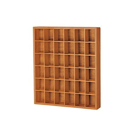 Traditional Wood Display Case - Jumbl Wood Shot Glass Wall Curio Display Case - Natural,16.5