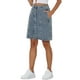 thumbnail image 4 of Faldas de mezclilla A-Line de mujer INSPIRE CHIC, cintura alta, con botones en la parte delantera, falda de jeans casual para el Día de la Madre, gris claro azul S, 4 of 6