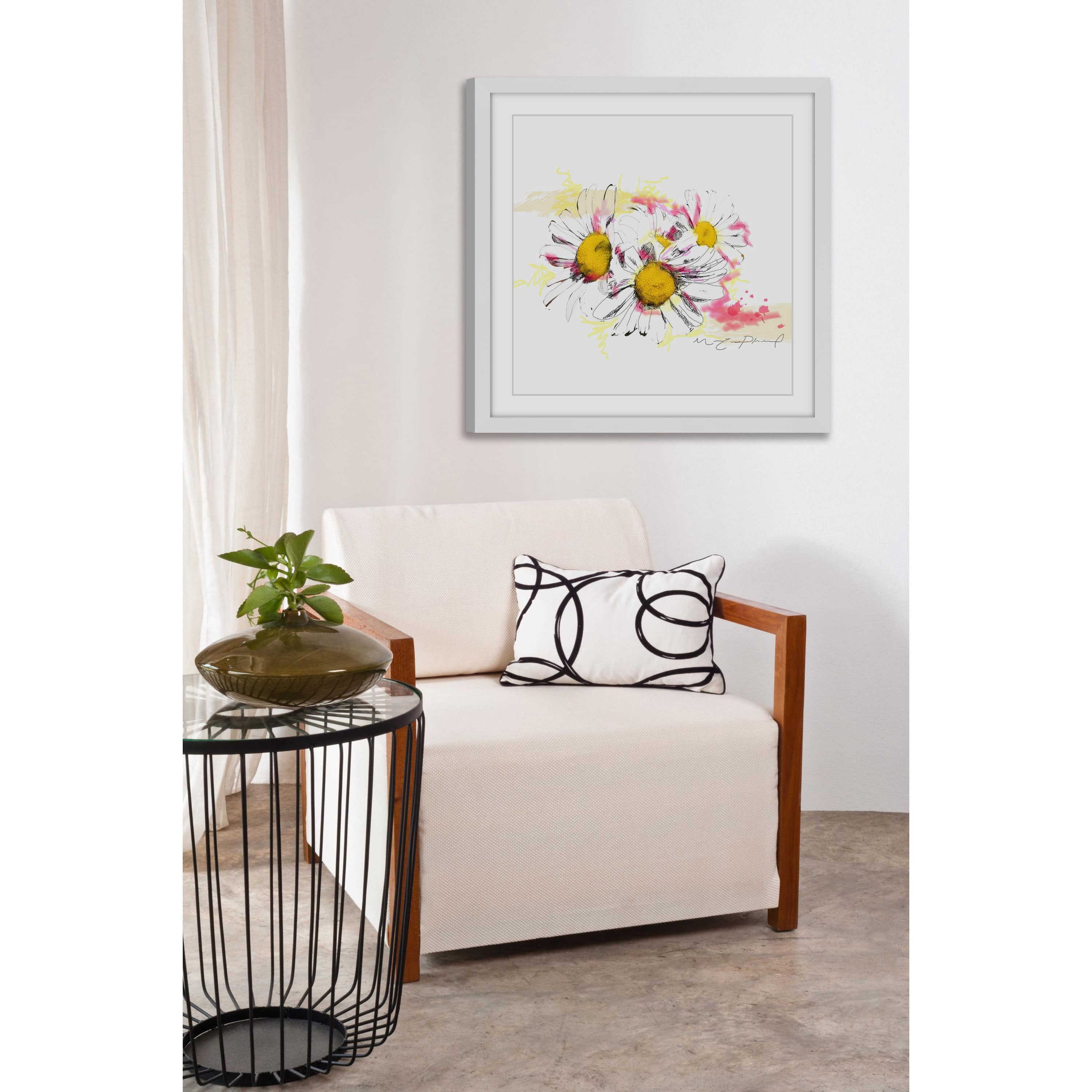 Marmont Hill "Marguerites" By Marie-Eve Pharand Framed Painting Art Print, 32.0" x 1.5"