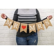 Inkdotpot Pre-Assembled Bunting FlagsMr & MrsKraft Bunting BannerWeddingParty Supplies