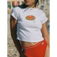 thumbnail image 3 of Michellecmm  Women's Crew Neck Cropped Tops Cute Graphic Short Sleeve Slim Fit Tees, 3 of 6