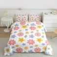 thumbnail image 2 of jejeloiu Cartoon Floral Queen Comforter Set,White Pink Blue Bedding Sets,Kawaii Flower Bedding Comforter Set For Children,Super Cozy Room Decor Reversible,3-Piece, 2 of 8